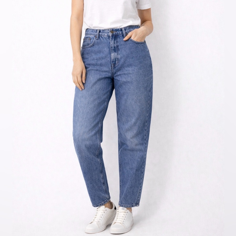 Route 66 Vintage Wash Relaxed Fit Jeans | 90s High Rise Tapered Denim | 11/12